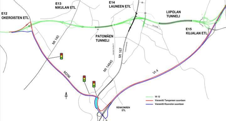 Liipolan ja Patomäen tunnelit suljetaan öisin huoltotöiden vuoksi